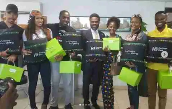 Disqualified & Evicted BBNaija Housemates Visit Heritage Bank (Photos)